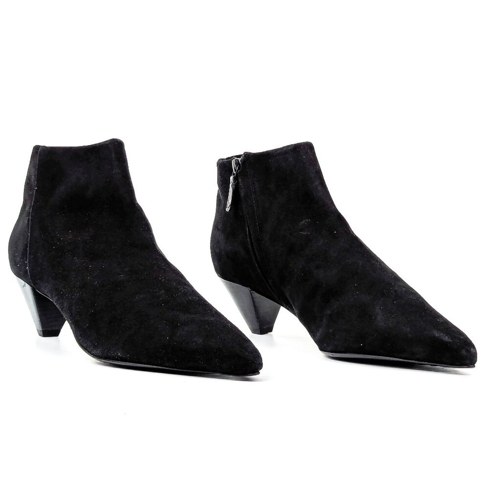 Mercedes Castillo Wmn Julienne Black Suede Dress Office Pointy Ankle Boots 9.5